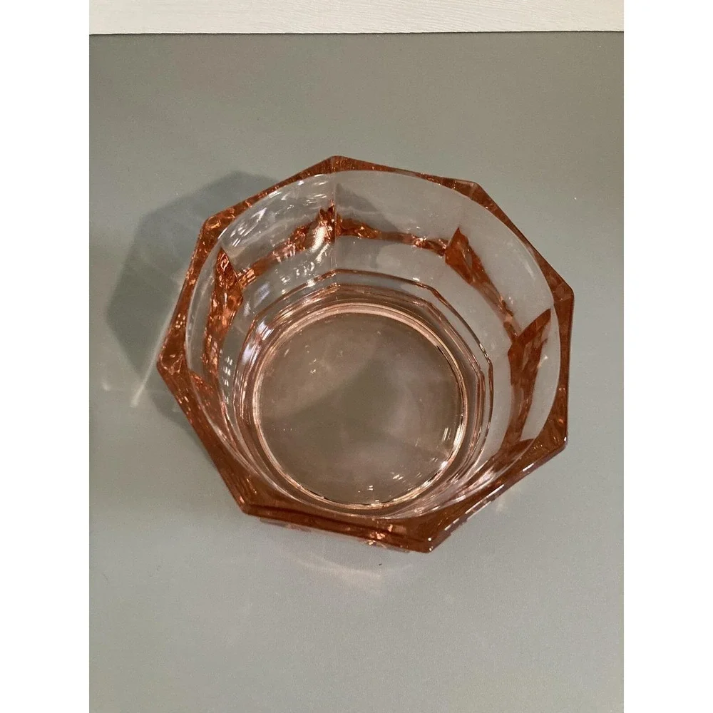 Cambridge Pink Depression Glass Octagonal Bowl Candy Dish Vintage  NO LID